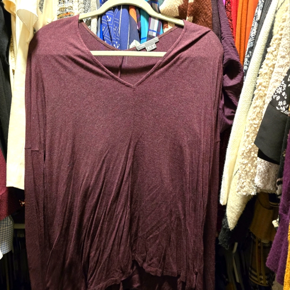 Vince plum long sleeve top size S